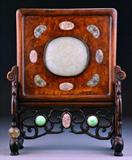 51. Chinese Qing Jade Inlaid Table Screen