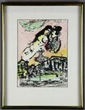 21. Marc Chagall Original Color Lithograph on Paper