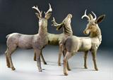 27. A Nice Grouping of Near Life Sized Carved Deer