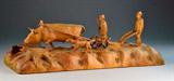 31. Andre Dube Wood Carving - Ox & Plow
