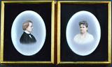 33. Pair Franz Till Dresden Porcelain Plaque Portraits