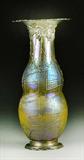37. A Rare Tiffany Cypriot Lava Glass & Sterling Vase