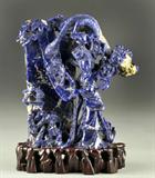 49. Chinese Carved Sodalite Figural Sculpture