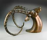 66. Bronze Antelope Head Sculpture