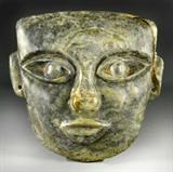 8. A Fine Pre-Colombian Carved Serpentine Jade Mask