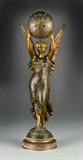 20. A Fine French Figural Bronze Orb Clock