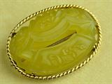 16. 18K Gold & Yellow Jade Pendant