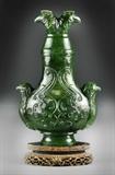 24. Chinese Carved Jade Covered Vessel On Stand
