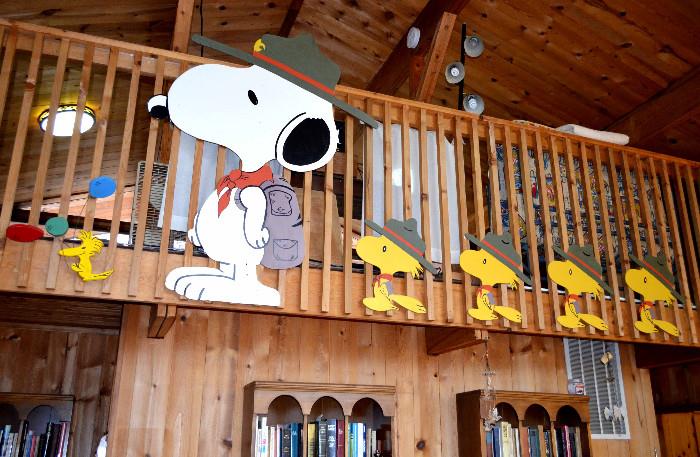 The Beagle Scouts led by Snoopy!  With Woodstock and his friends.  Massive vintage Peanuts wood cut-outs!  