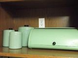 Vintage enamelware kitchen-keepers