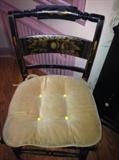 vintage "Hitchcock" chairs, slat back, rush seat, stenciled