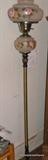Hand painted glass shades on this antique brass Floor Lamp