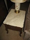 End Table with stone top