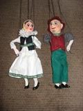 Marionettes purchased in Slovakian Town Market in the center of Europe - They are puppets controlled by wired or strings from above their heads.