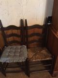 Two Ladder Back Antique Chairs