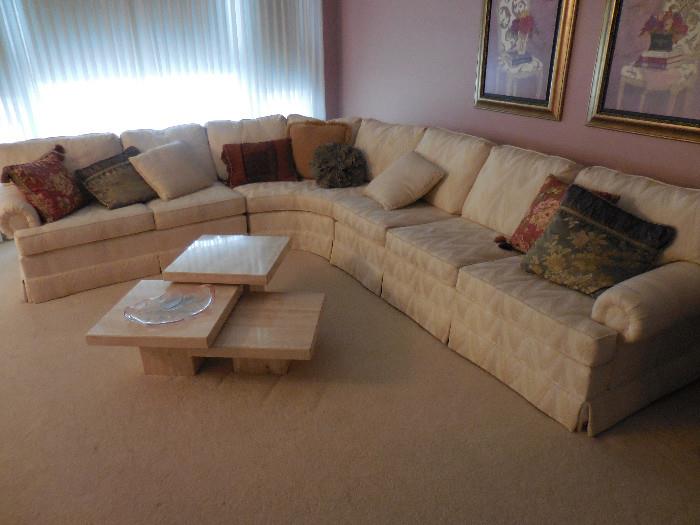 6 Piece Sectional Ivory White Homer Furniture Sofa Very VERY good Condition!