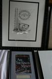 Charlotte's Web print and Robert Penn Warren framed autograph