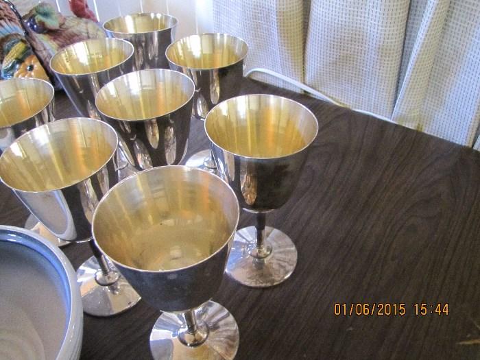 Marked 800 Silver Goblets