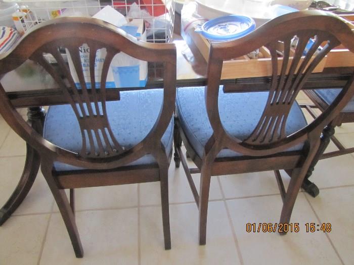 Antique Table and Matching Shield Back Chairs