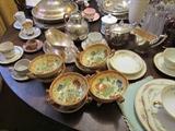 Wonderful old handpainted soup/dessert bowls Pristine!