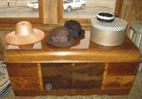 Cedar chest and vintage hats