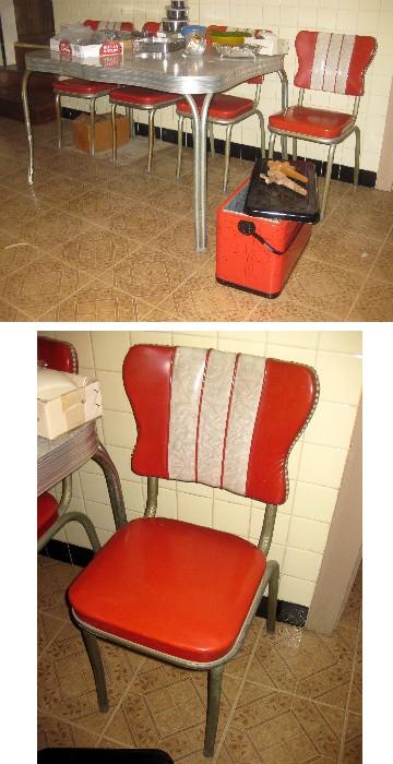 Chrome table with 4 chairs