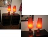Awesome Retro lamps about 20" tall + Retro nightstands