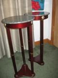 plant stands w/ green marble tops