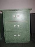 small three drawer side table or chest, there is a companion 3-drawer piece bit wider...great for child's room