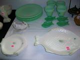 Green Fenton made for Martha Stewart and Shorter and Sons fish plates