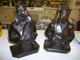2 sets of Bronze servicemen bookends