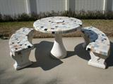 NICE MOSAIC TILE CEMENT PATIO TABLE SET
$250