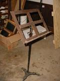 Beautiful antique cast iron base with wooden standard Music rack