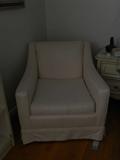 White Upholstered arm chair