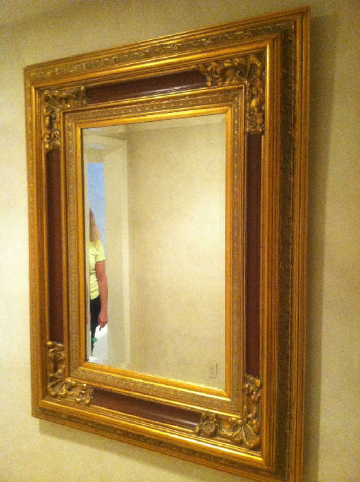 Large gold and red mirror