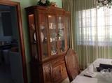 Bernhardt china cabinet and table, chairs, folding bar