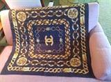 Chanel silk scarf, new, 32" sq