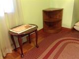 Small shabby table, corner shelf.