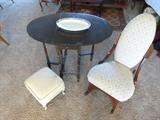 Antique gateleg small table, small rocking chair