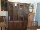 China cabinet with small pine cabinet