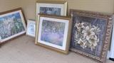 Lots of Decorative Framed Floral Prints. 