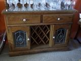 Cabinet with wine rack: 54.5 height, 4ft. wide, 18 deep
