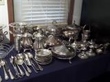 Large lot of silver/silver-plated items