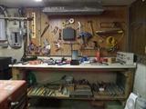 Power tools, hand tools, lawn and garden accessories, garage items
