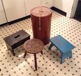 All SOLD except for round carved Arts & Crafts era stool...