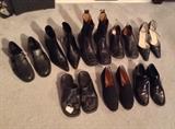 Designer shoes - ladies size 9.5 & 10. Most made in Italy. Clockwise from upper left: Cole Haan fishermans sandals (never worn), Max Mara "winklepicker" boots (like new), Alberto Fermani boots, MOMA slip-ons, Ann Taylor pointy heels w/ ankle strap, Paloma oxfords, Robert Clergerie suede slip-ons (France), Cole Haan sandals. Not shown: like-new white Adidas/Stan Smith tennis shoes.