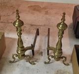 Pair of brass andirons