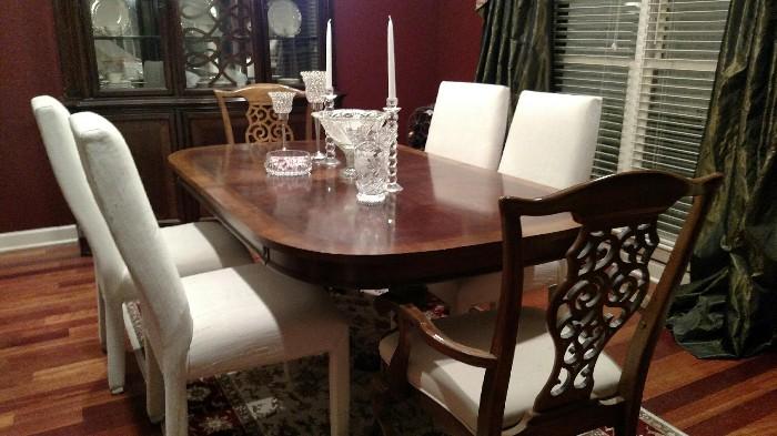 dining room table and 8 chairs