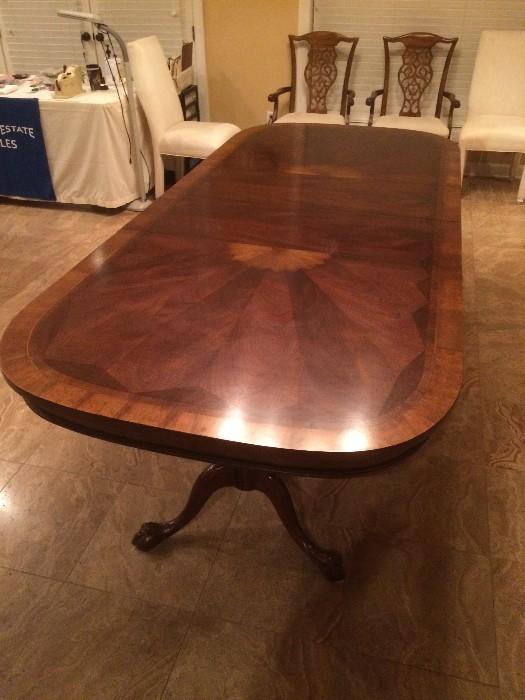 Chippendale style dining room table and chairs