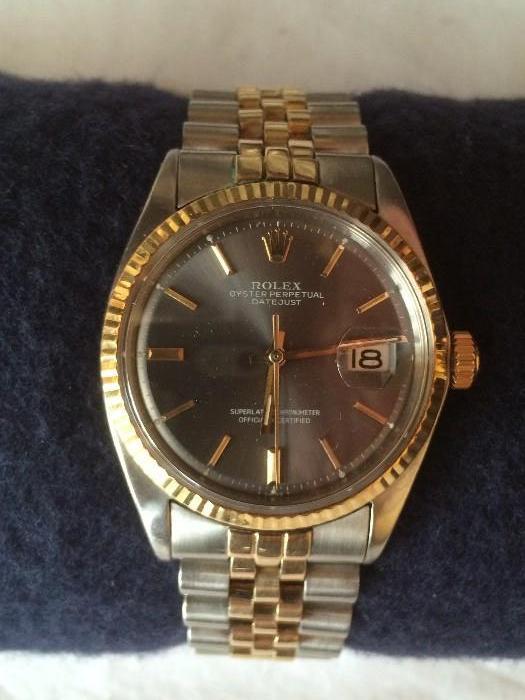Rolex Oyster Perpetual Date Just 14k and stainless Men's runs and works great. $2400